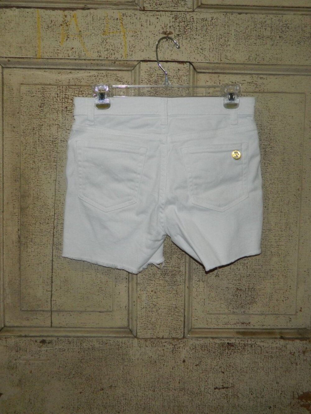 Michael Kors White Jean Cut Off Shorts Size 4 (L-17) - Picture 5 of 5